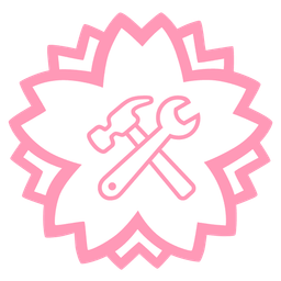 hammer and wrench and white flower