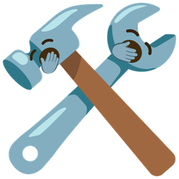 hammer and wrench and yawning face