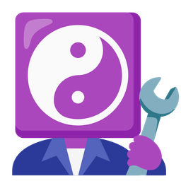 hammer and wrench and yin yang