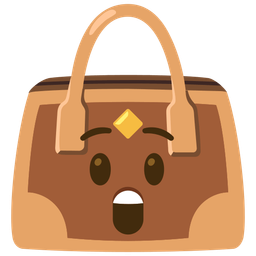 handbag and astonished face