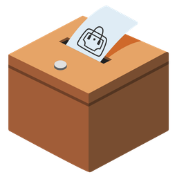 handbag and ballot box with ballot