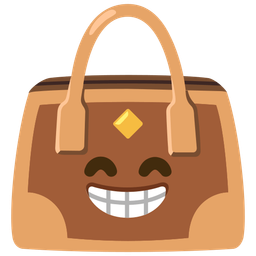 Handbag and Beaming face with smiling eyes