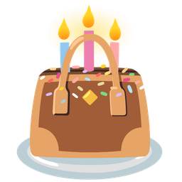 handbag and birthday cake