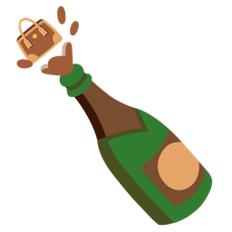 handbag and bottle with popping cork