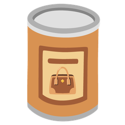 handbag and canned food