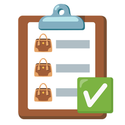 handbag and check mark button