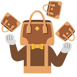 handbag and clown face