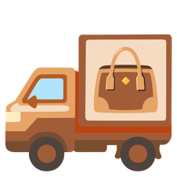 handbag and delivery truck