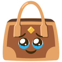 handbag and face holding back tears