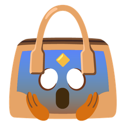 handbag and face screaming in fear