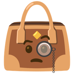 handbag and face with monocle