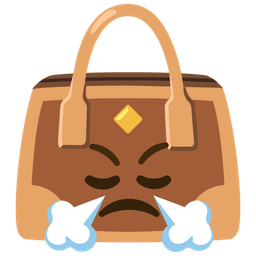 handbag and face with steam from nose