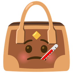 handbag and face with thermometer