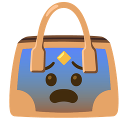 handbag and fearful face