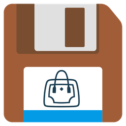 handbag and floppy disk