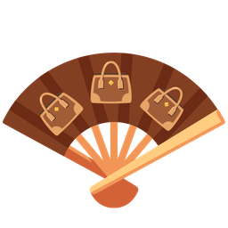 handbag and folding hand fan