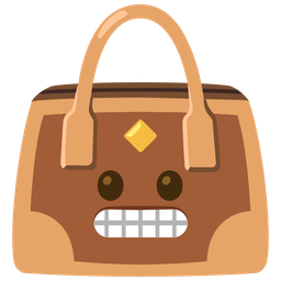handbag and grimacing face