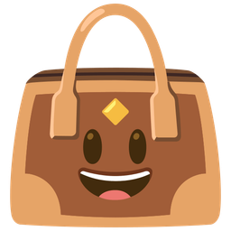 Handbag and Grinning face with big eyes