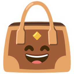 Handbag and Grinning face with smiling eyes