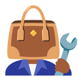 handbag and hammer and wrench