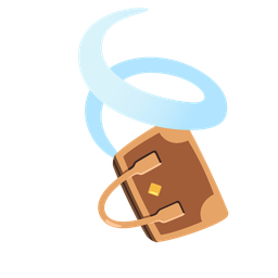 handbag and leaf fluttering in wind