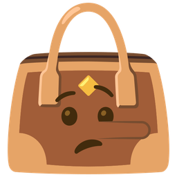 handbag and lying face