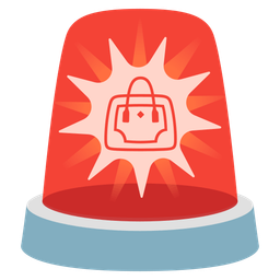 handbag and police car light