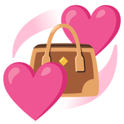 handbag and revolving hearts