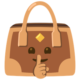 handbag and shushing face