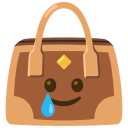 Handbag and Smiling face with tear