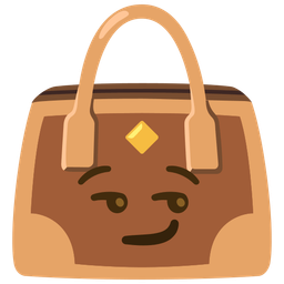 handbag and smirking face