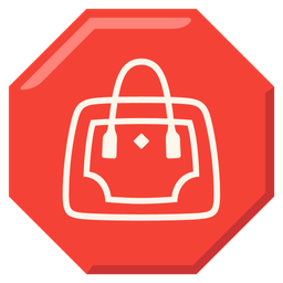 handbag and stop sign
