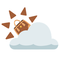 handbag and sun behind cloud
