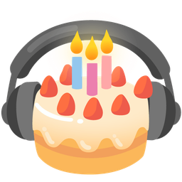 Headphone and Birthday cake