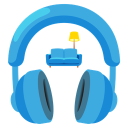 Headphone and Couch and lamp