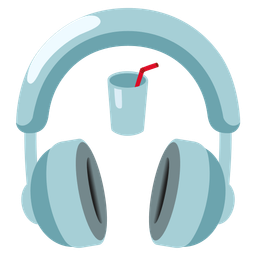 Headphone and Cup with straw