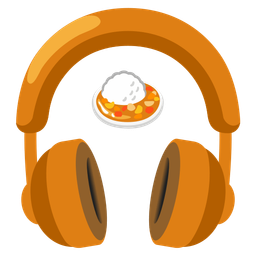 Headphone and Curry rice