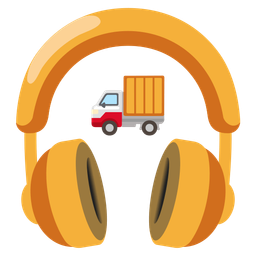 Headphone and Delivery truck