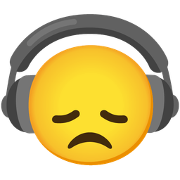 Headphone and Disappointed face