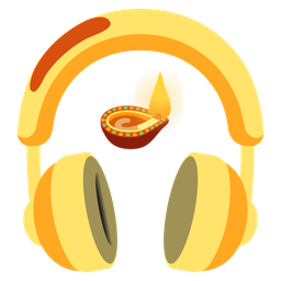 Headphone and Diya lamp