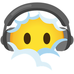 Headphone and Face in clouds