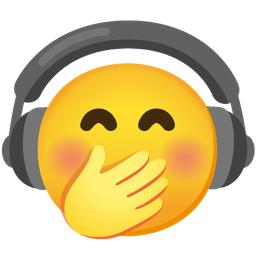 Headphone and Face with hand over mouth