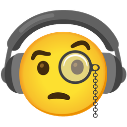 Headphone and Face with monocle