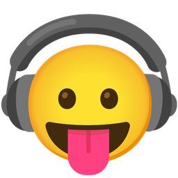 Headphone and Face with tongue