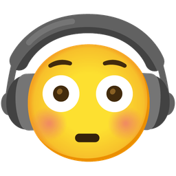 Headphone and Flushed face