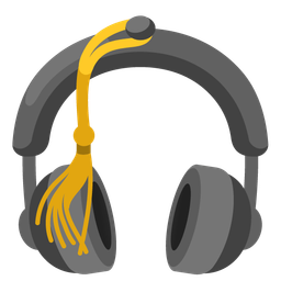 Headphone and Graduation cap
