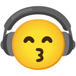 Headphone and Kissing face with smiling eyes
