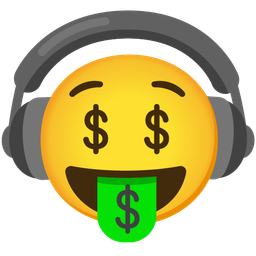 Headphone and Money-mouth face