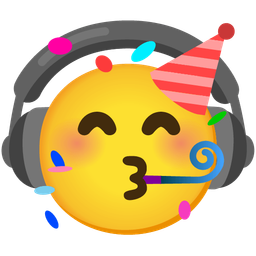 Headphone and Partying face