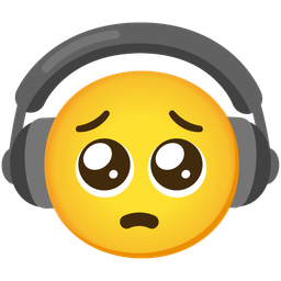 Headphone and Pleading face